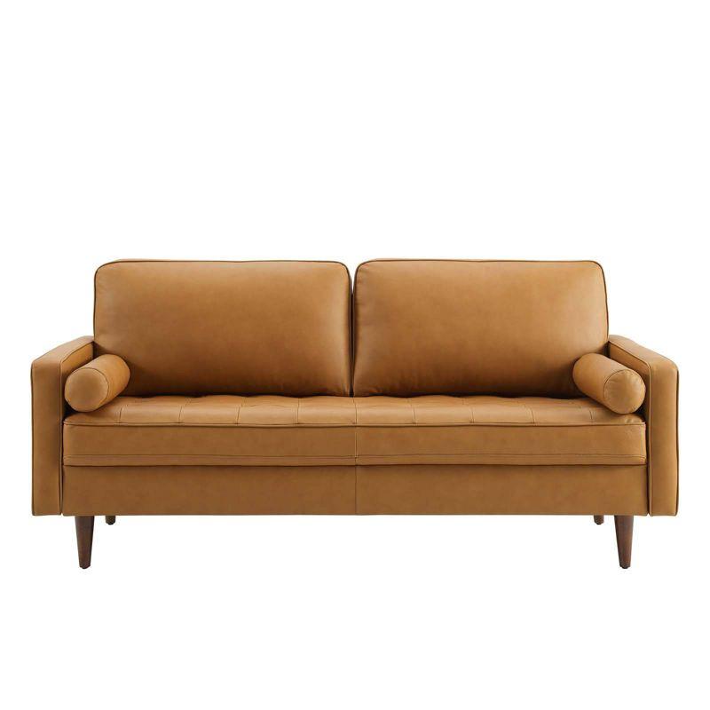 73" Valour Leather Sofa Tan - Modway