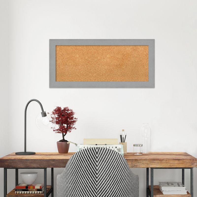 Amanti Art Brushed Framed Corkboard, Natural Cork