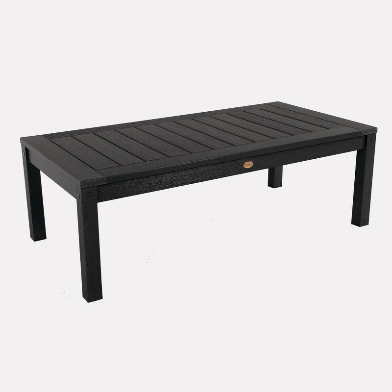 Rustic Adirondack Black Coffee Table with Wood-Grain Texture