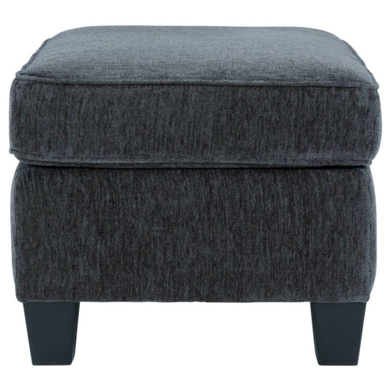 Contemporary Charcoal Gray Chenille 33" Footstool