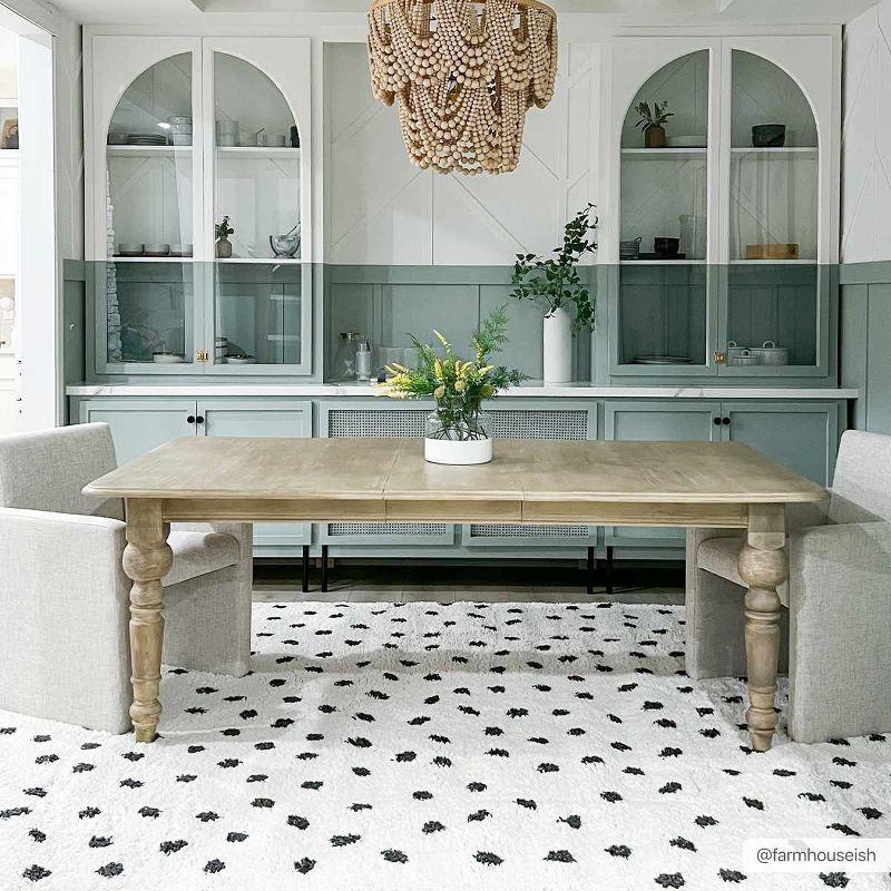 Chaia Black and White Dotted Plush Polyester Rug