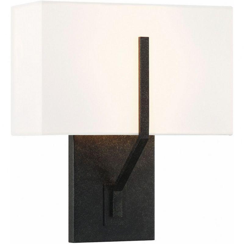 Carlyn Black and White Silk 2-Light Wall Sconce