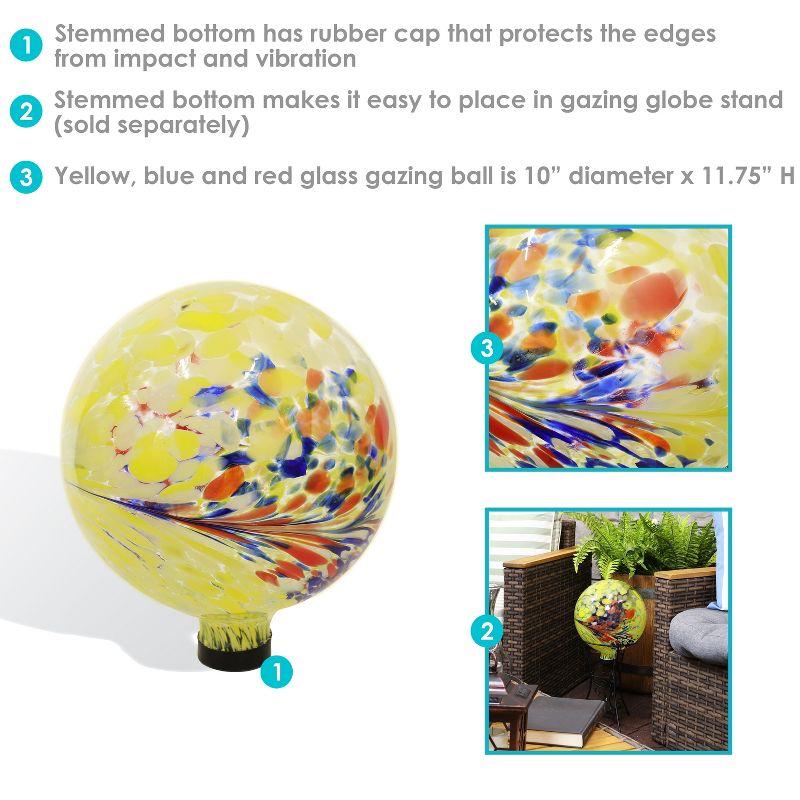 Sunnydaze Indoor/Outdoor Artistic Gazing Globe Glass Garden Ball for Lawn, Patio or Indoors - 10" Diameter