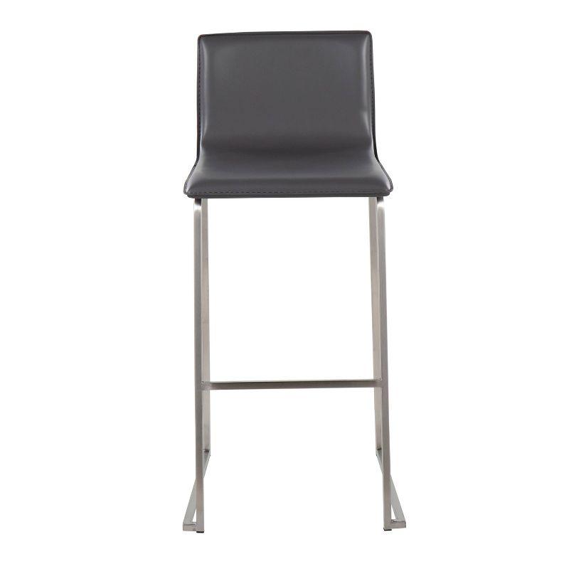 Set of 2 Mara Upholstered Barstools Stainless Steel Gray - Lumisource