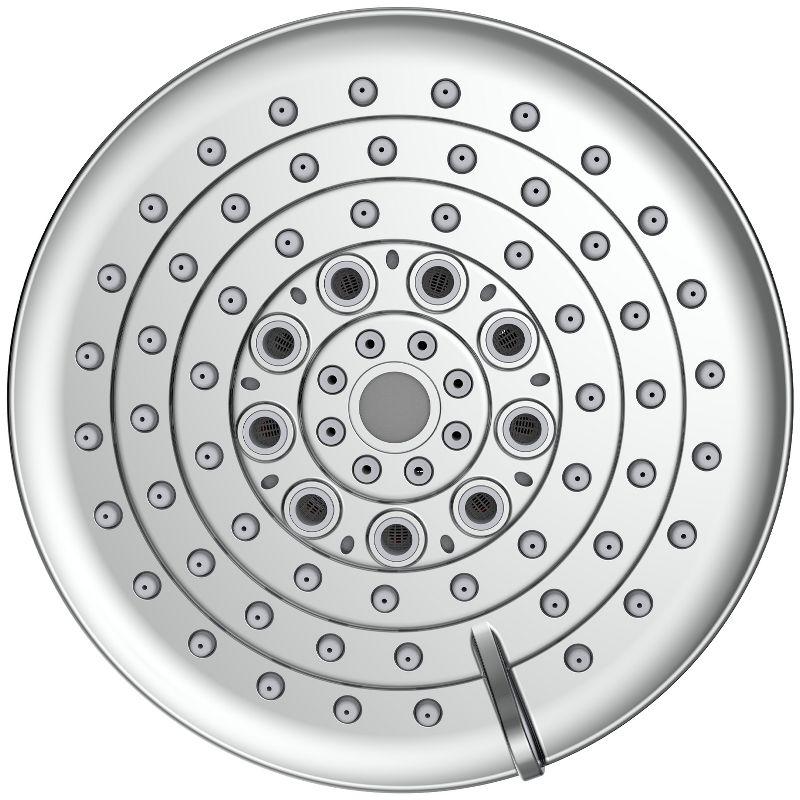COUOKO 5" Rain Adjustable Shower Head Round 6 Spray Settings High Pressure Shower Head  FG102207