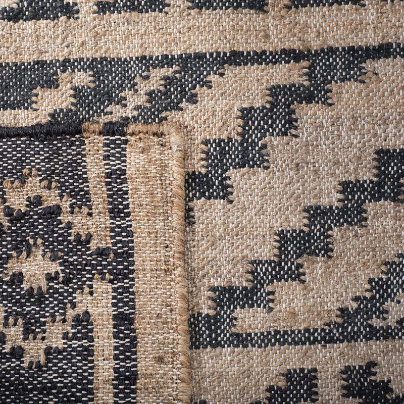 Kilim KLM751 Hand Loomed Area Rug - Natural/Charcoal - 7'x7' - Safavieh