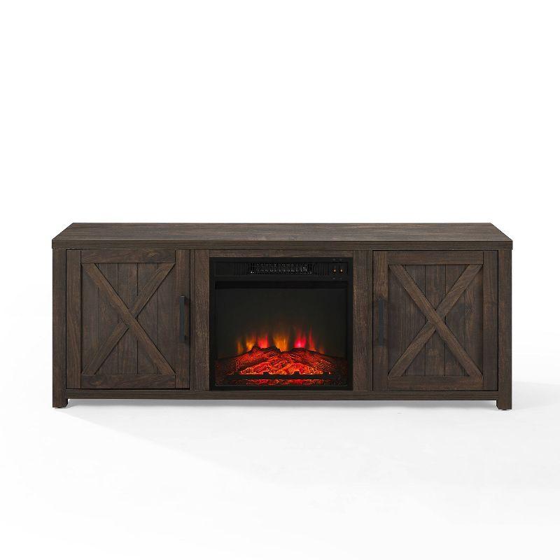 58" Gordon Low Profile TV Stand for TVs up to 65" with Fireplace Dark Walnut - Crosley