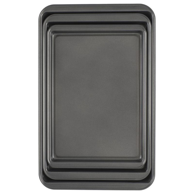 GoodCook Dark Gray Nonstick Carbon Steel 3-Piece Sheet Pan Set