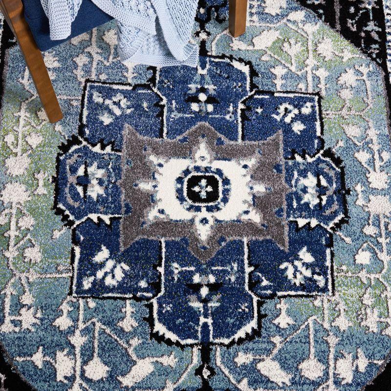 Vintage Hamadan VTH259 Power Loomed Area Rug - Blue/Light Green - 4'x6' - Safavieh.