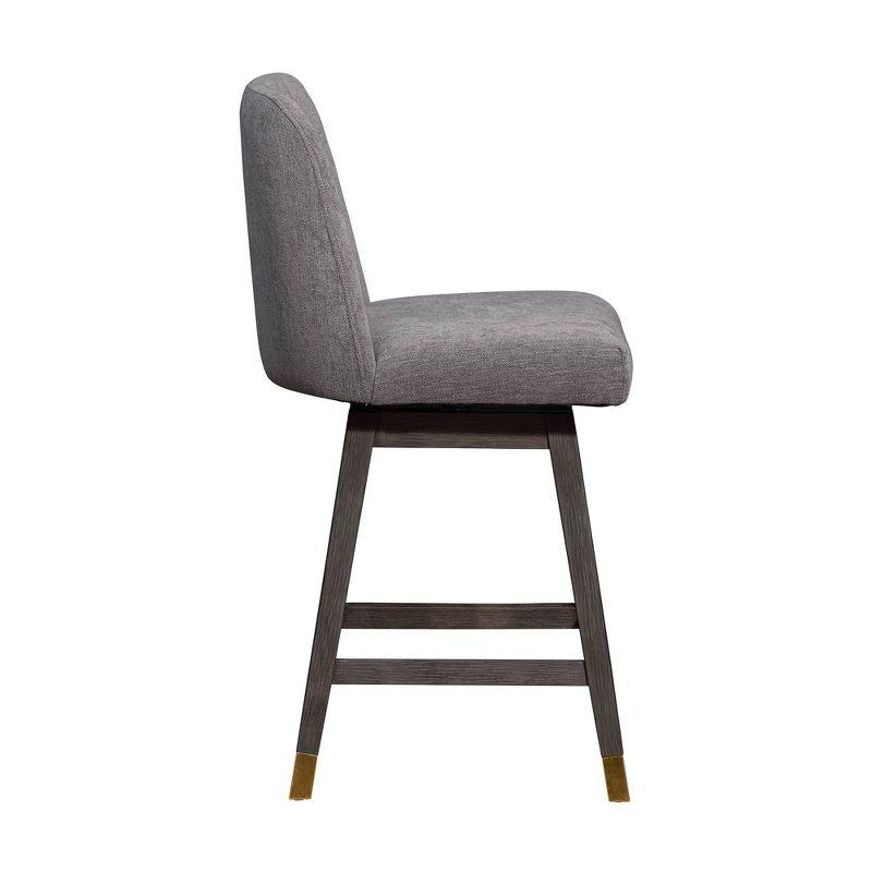 Armen Living Amalie Wood Finish with Fabric Swivel Counter Height Barstool