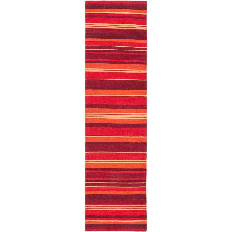 Striped Kilim STK601 Hand Loomed Indoor Runner Rug - Red - 2'3"x9' - Safavieh