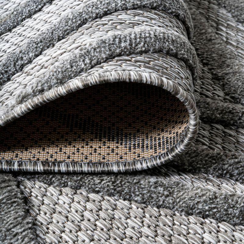 4'x6' Balansat Moroccan Diamond Indoor/Outdoor Area Rug, Dark Gray - JONATHAN Y