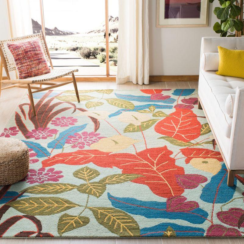 Blossom BLM674 Hand Hooked Area Rug - Blue/Multi - 8'x10' - Safavieh.