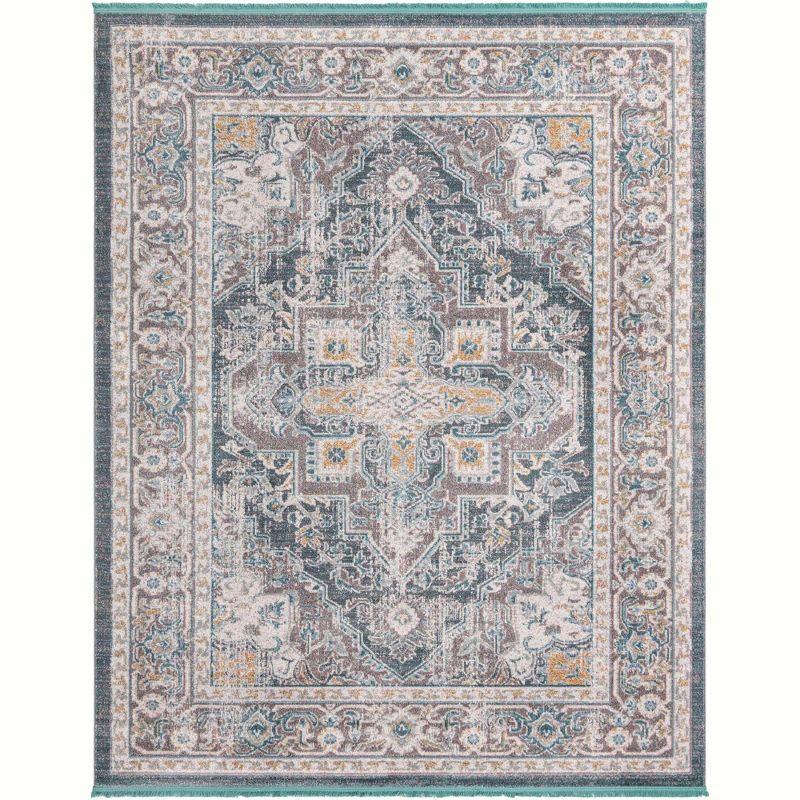 Unique Loom Baracoa Collection Area Rug - Prado (8' 4" x 10' Rectangle Gray/Blue)