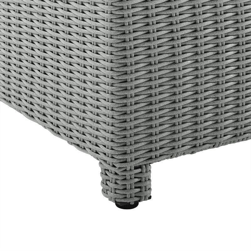 Bradenton Outdoor Wicker Sectional Center Chair - Navy/Gray - Crosley: Steel Frame, UV & Weather-Resistant