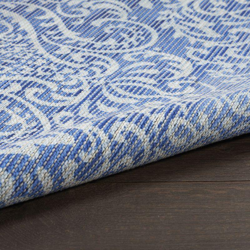 Waverly Washables Collection 7'10" x 9'10" Blue Damask Indoor Rug