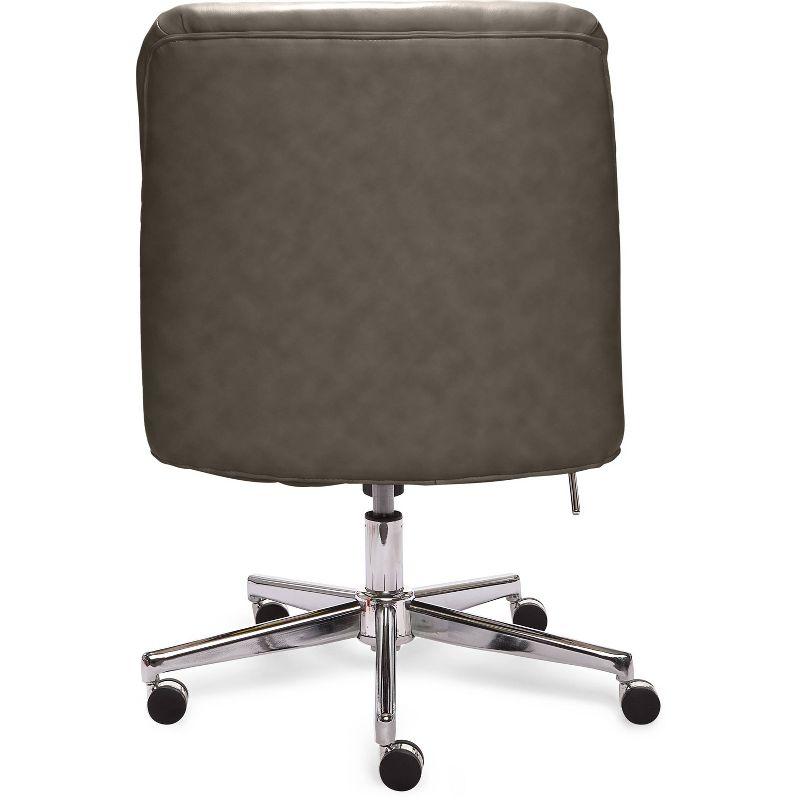 Serta Style Leighton Home Office Chair Gathering Dark Gray: Upholstered, Adjustable, with Fixed Arms
