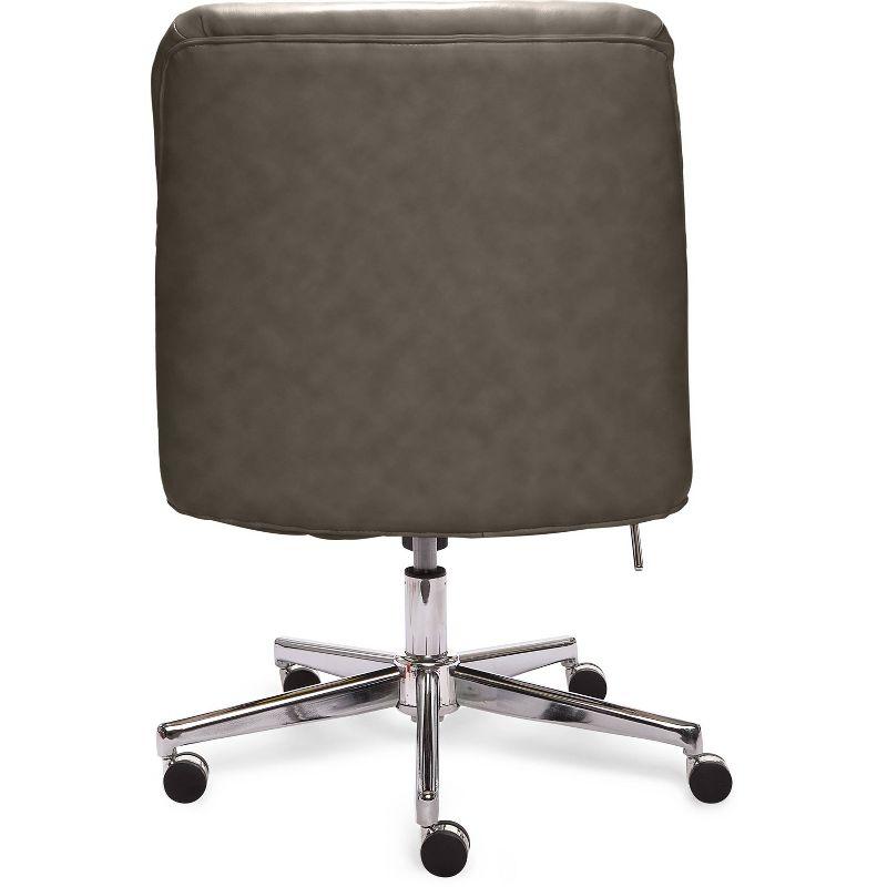 Modern Leighton Swivel Home Office Chair in Gray Bonded Leather