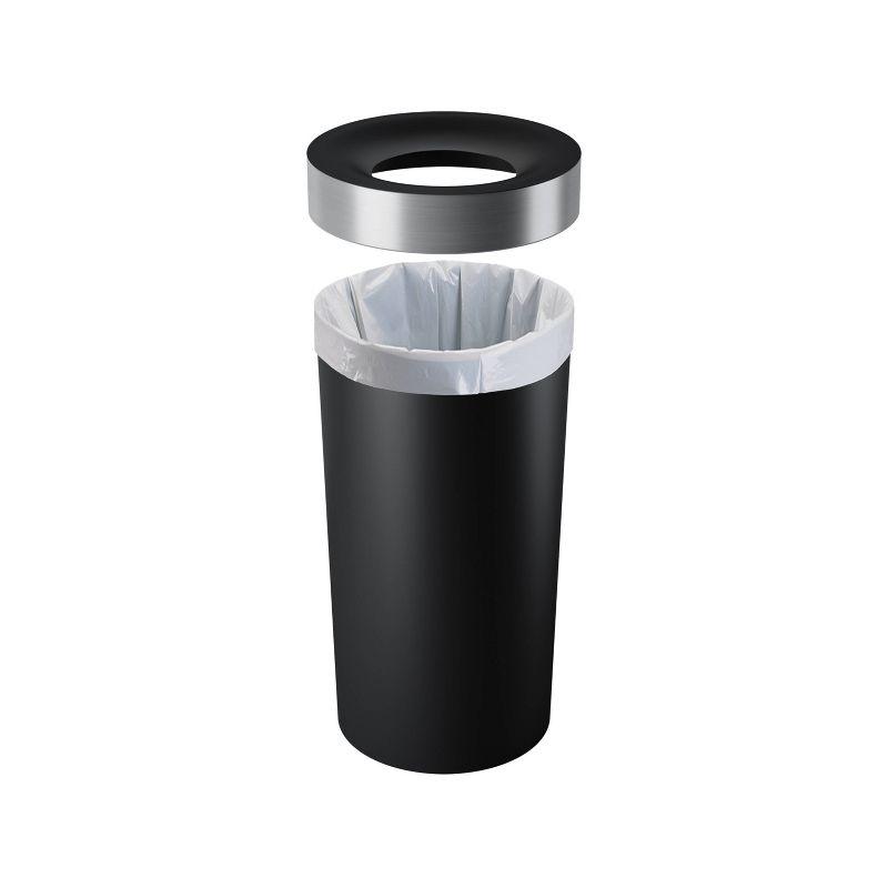 Black and Nickel 16.5-Gallon Open Top Kitchen Trash Can