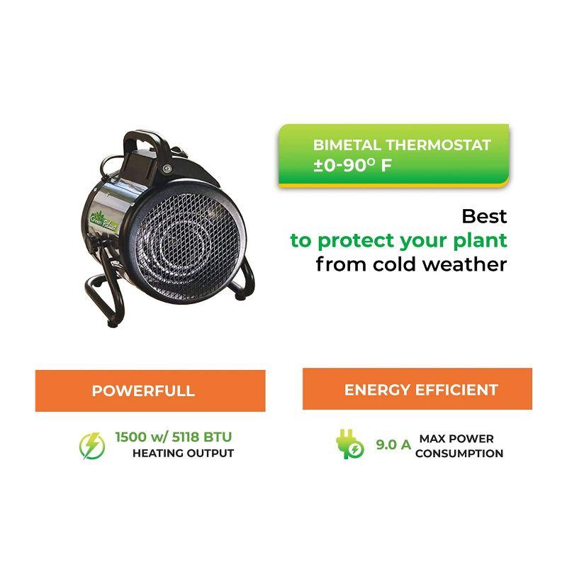 Bio Green USA Inc 1500 Watt 5118 BTU Electric Utility Space Heater with Adjustable Thermostat