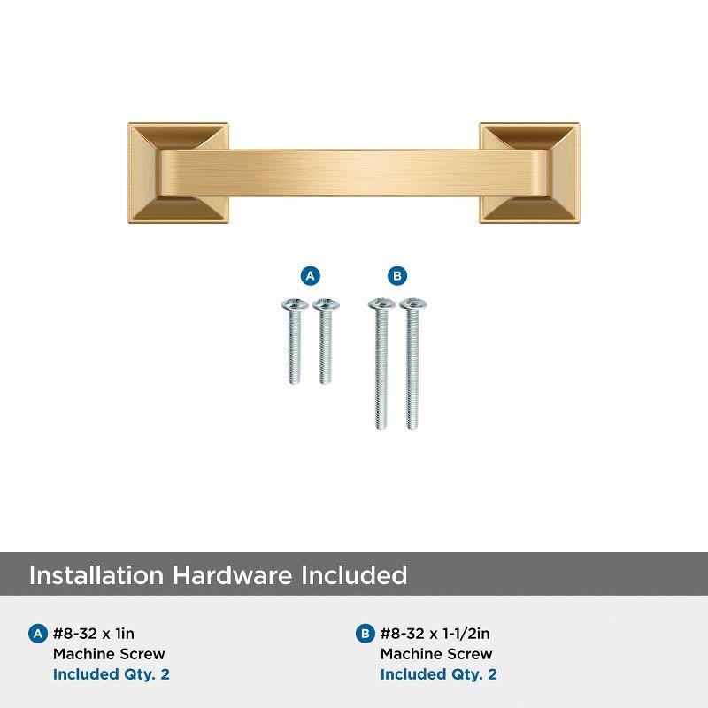 Amerock Ville 3 inch (76mm) Center-to-Center Champagne Bronze Cabinet Pull