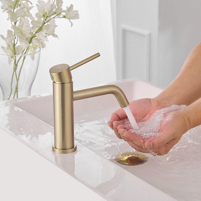 BWE Single Hole Single Handle Bathroom Faucet With Deck Plate