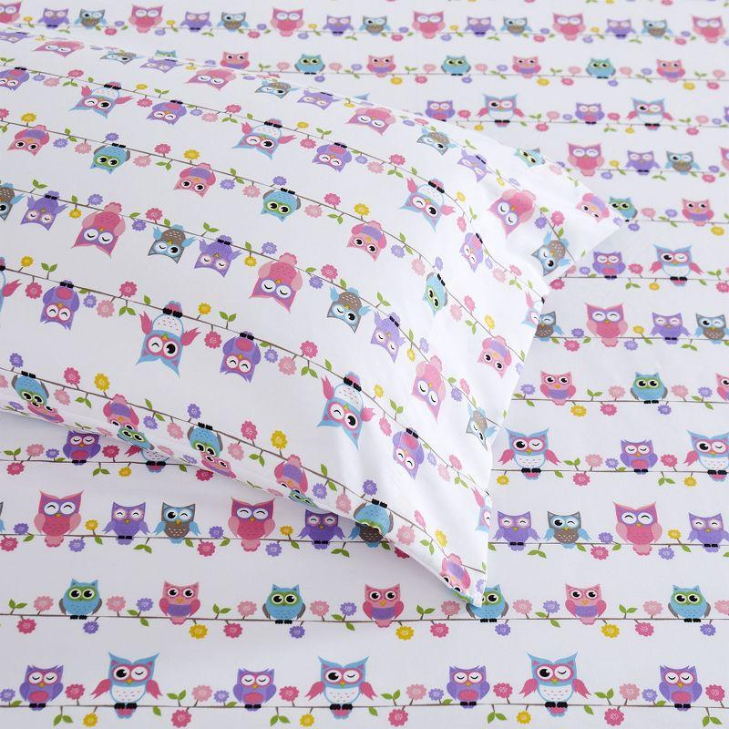 Sweet Home Collection Colorful Owls Microfiber Kids Sheet Set