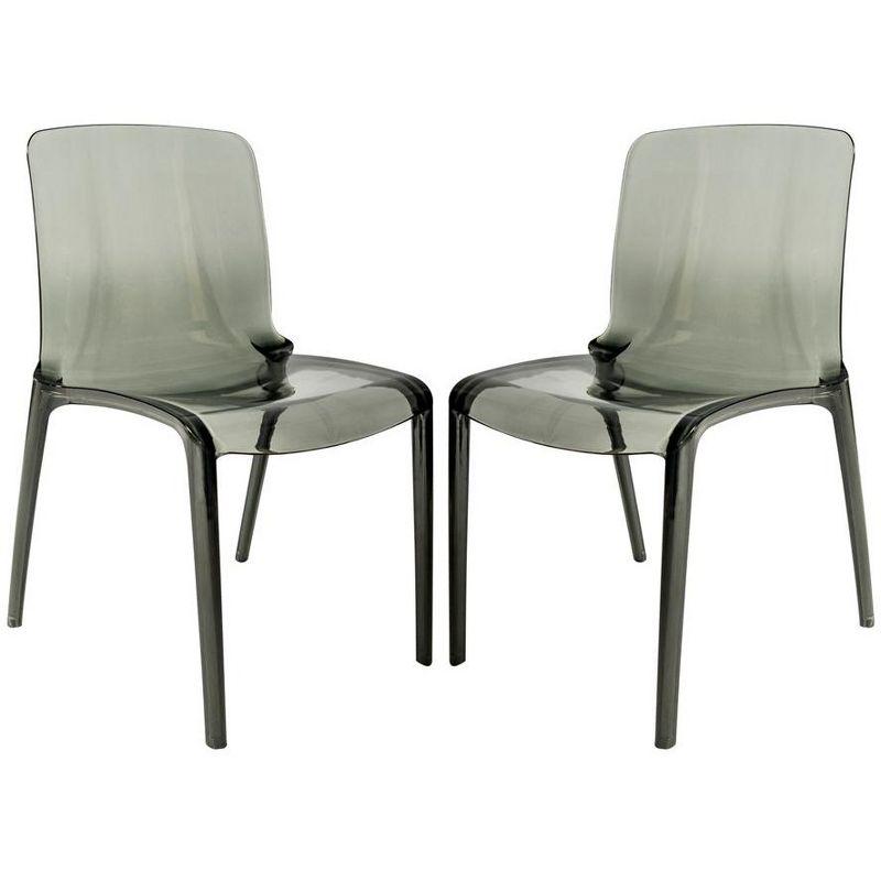 Murray Modern Transparent and Black Dining Chair Duo