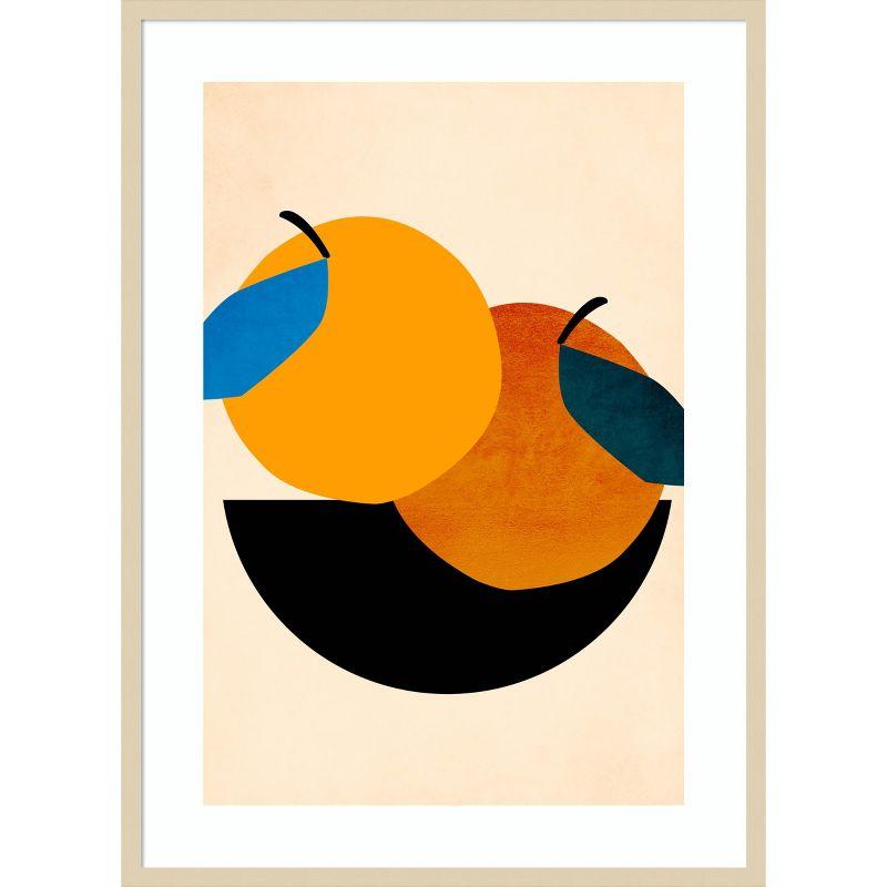 Kubistika Abstract Two Oranges Framed Wall Art Print