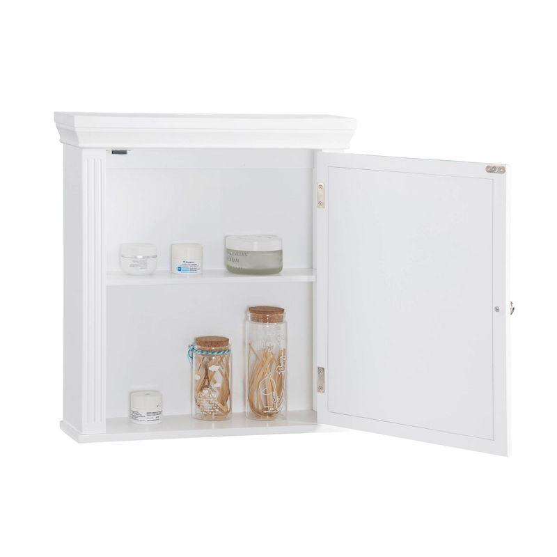 Chestnut Medicine Wall Cabinet White - Elegant Home Fashions: Teamson Home, Chrome Hardware, Adjustable Shelf