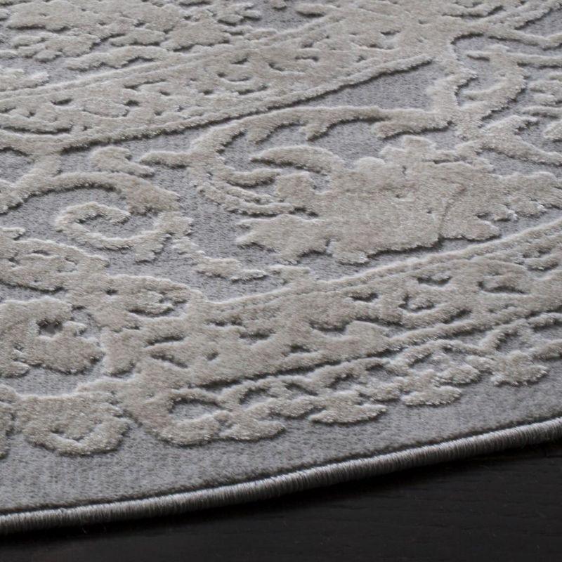 Reflection RFT664 Power Loomed Indoor Area Rug - Light Grey/Cream - 6'7" round - Safavieh.