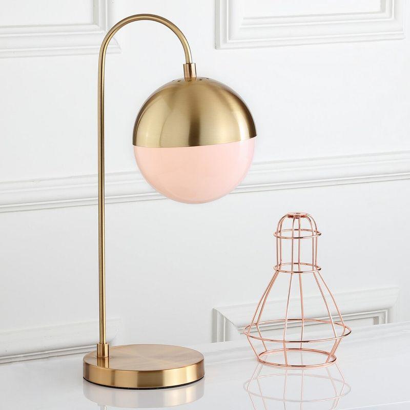 Contemporary Brass Gold 20.5" Desk Lamp with Retro Globe Shade