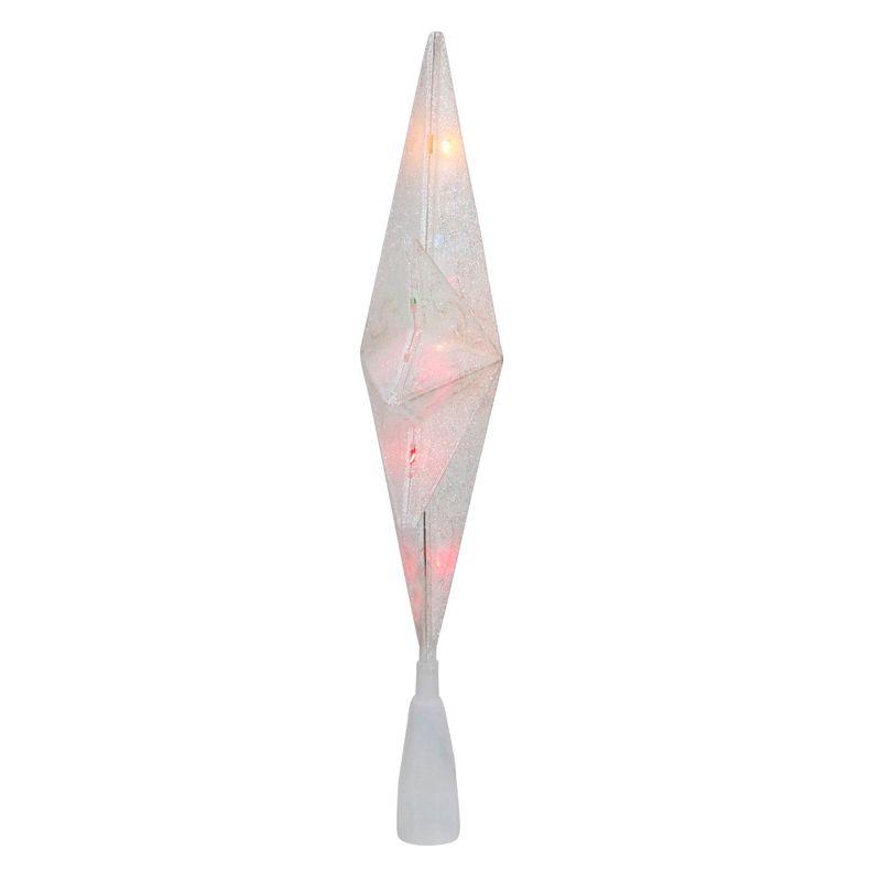 Northlight 11" White Frosted Bethlehem Star with Gold Scrolling Christmas Tree Topper - Multi Lights