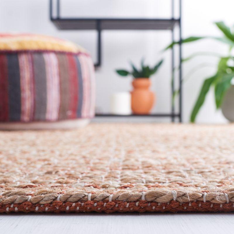 Natural Fiber NFB655 Flat Weave Indoor Area Rug - Rust/Natural - 4'x6' - Safavieh