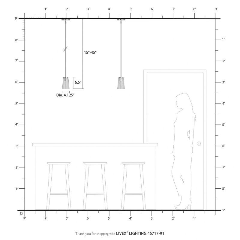 Livex Lighting Cityview 1 - Light Pendant in  Brushed Nickel