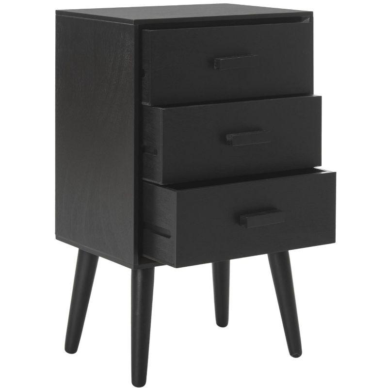 Pomona 3 Drawer Accent Table - CHS5700 - Black - Safavieh