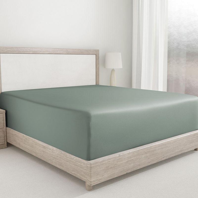 400 Thread Count 100% Cotton Fitted Sheet - California Design Den - Sage Green, King