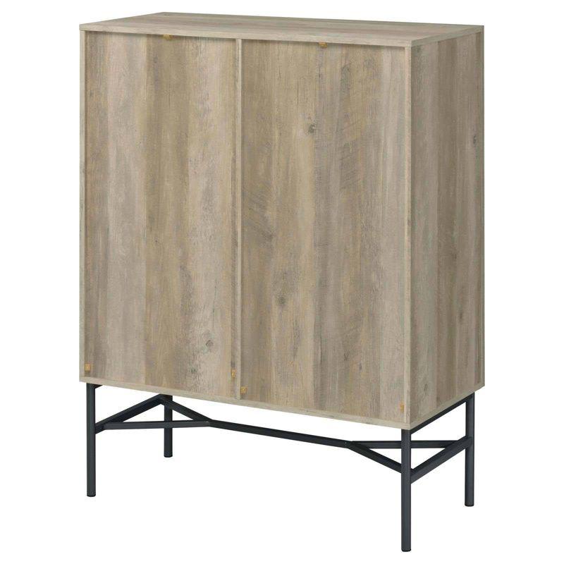 Coaster Bonilla Farmhouse 2 Door Wood Accent Cabinet with Glass Shelves