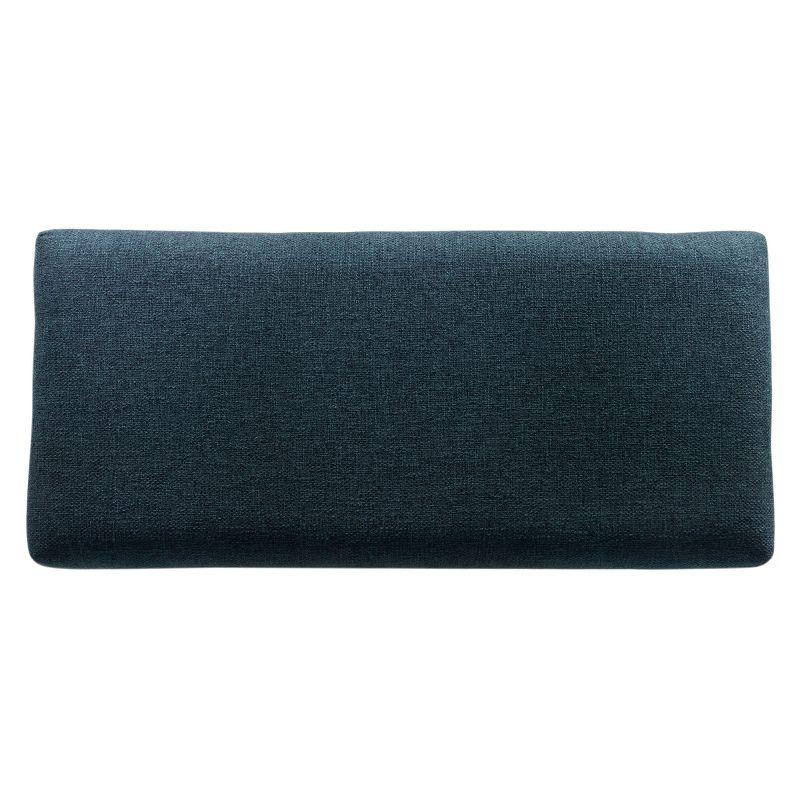 HomePop Storage Bench Navy: Upholstered Ottoman with Foam Cushion, Mid-Century Modern Bedroom Furniture with Storage, No Assembly Required