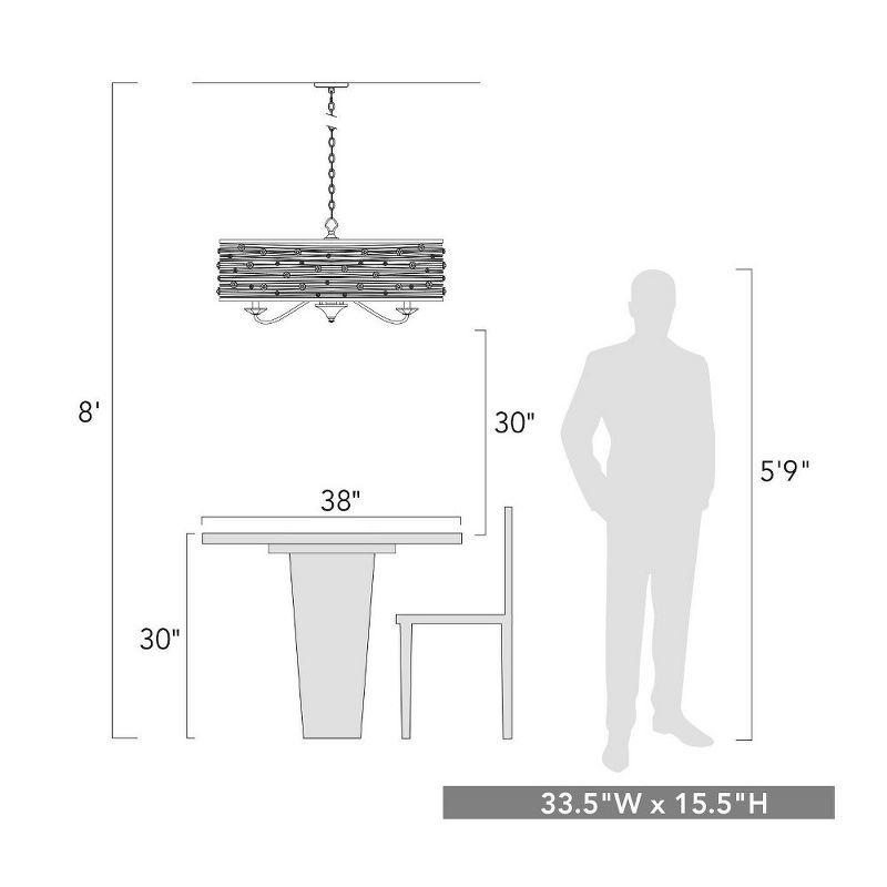 Golden Lighting Joia 8-Light Chandelier in Peruvian Silver with Sterling Mist