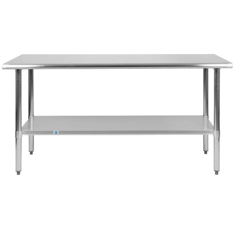 Woodford NSF Certified Stainless Steel Prep and Work Table with Undershelf by Flash Furniture