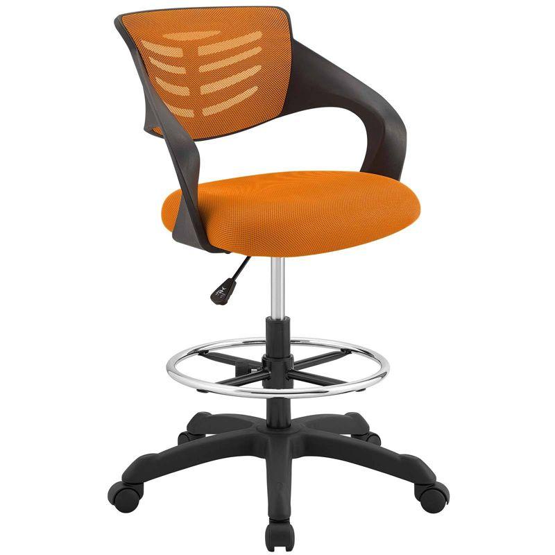 Thrive 25" Orange Mesh Swivel Drafting Chair with Plastic Frame