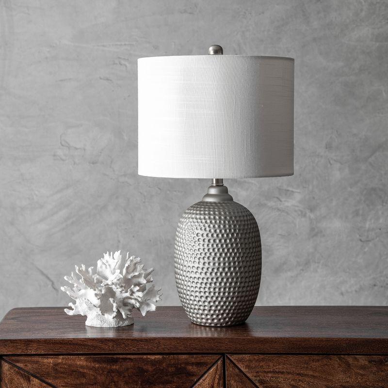 nuLOOM Oakland Metal 21" Table Lamp Lighting - Gray 21" H x 12" W x 12" D