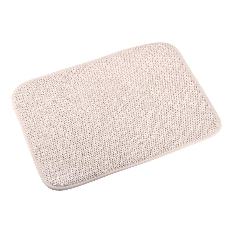Unique Bargains Microfiber Ultra-absorbent Fast Drying Kitchen Dish Drying Mat Beige 2 Pcs