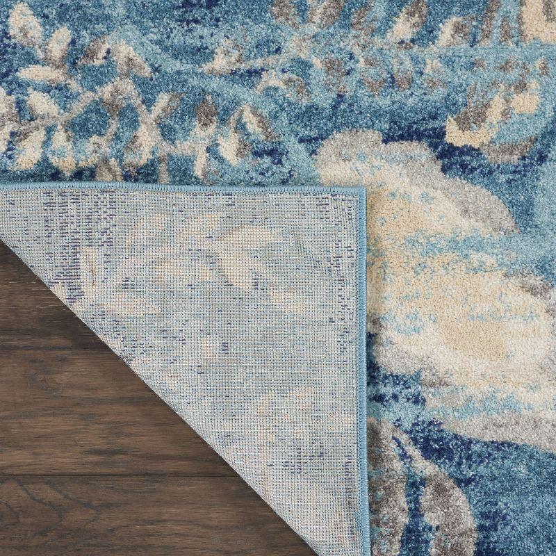 Tranquil TRA02 Ivory/Light Blue Area Rug French Country Eclectic Floral By Nourison