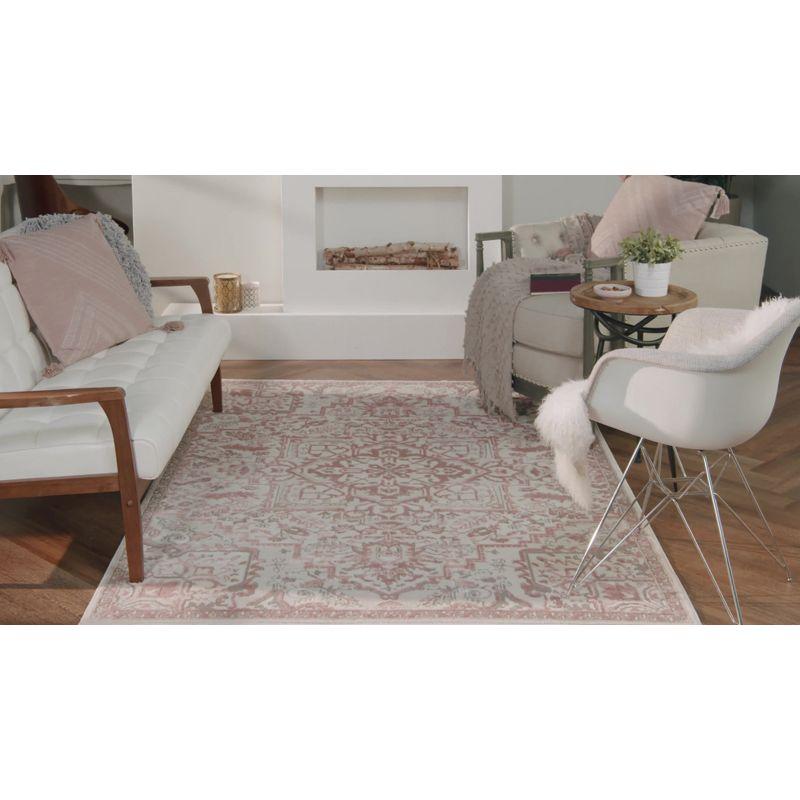 Elation Ivory Brick Floral 8' x 10' Synthetic Area Rug