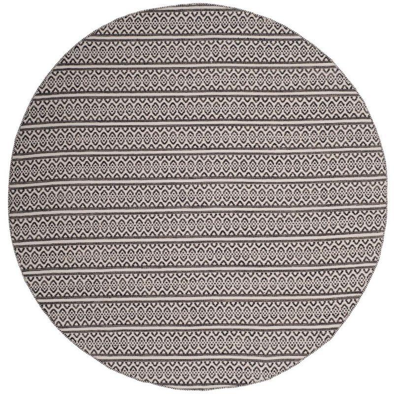 Montauk MTK341 Hand Woven Indoor Area Rug - Ivory/Black - 4' Round - Safavieh.