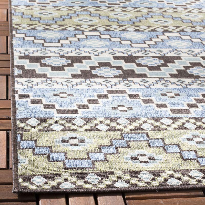 Veranda VER095 Power Loomed Indoor/Outdoor Accent Rug - Blue/Creme - 2'7"x5' - Safavieh