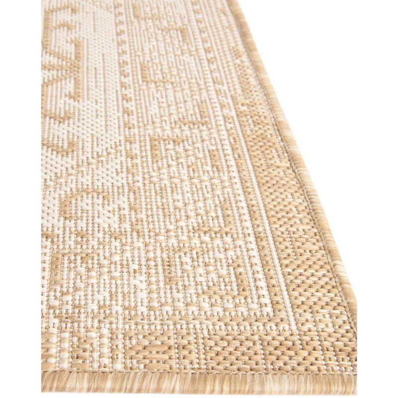 Natural Brown 9' x 12' Synthetic Flat Woven Outdoor Rug