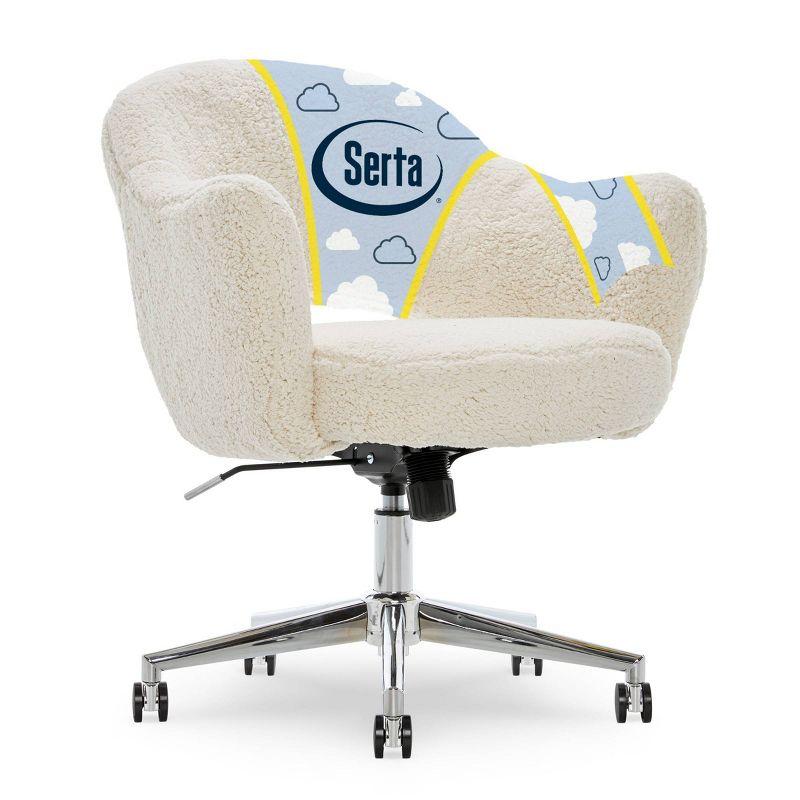 Serta Valetta Midcentury Modern Faux Fur Home Office Chair with Memory Foam Padding